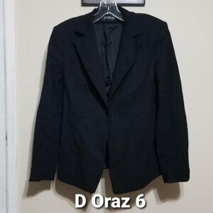 Women's Blazer Black D'Oraz Wool Size 6 Formal Business Modern Office